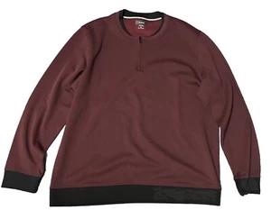 Alfani Men’s Burgundy Fleece Quarter-Zip Sweatshirt Long Sleeve Pullover Sz XXL - Picture 1 of 4