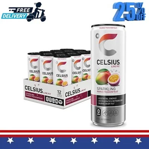 Sparkling Mango Passionfruit, Functional Energy Drink 12 fl oz (Pack of 12). - Picture 1 of 6