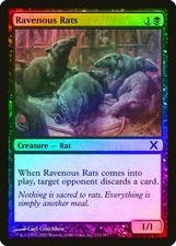 Ravenous Rats FOIL 10th Edition MINT Black Common MAGIC GATHERING CARD ABUGames