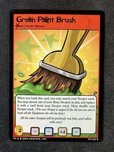 Neopets TCG 77/140 Green Paint Brush Battle for Meridell Item Uncommon NM - Picture 1 of 2