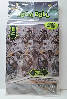 ZOMBIE Room Roll Spirit decoración de Halloween 2 rollos 4 pies X 20 pies nuevo en paquete Foto 1 de 4