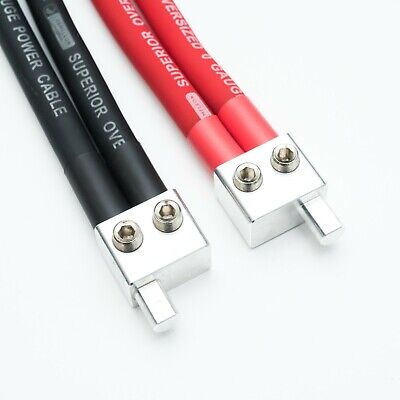 2 AMPLIFIER TERMINALS 2x0 GAUGE IN - 1x0 AWG OUT INC HEAT SHRINK AND FERRULES • 23.72€