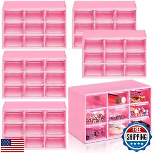 Amyhill 6 Pcs Mini Drawer Organizer Small Organizer with 9 Drawers Plastic De - Picture 1 of 5