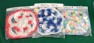 Lote de 3 almohadillas calientes vintage hechas a mano de ganchillo - Imagen 1 de 4