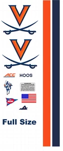Virginia Cavaliers Full Size Football Helm Aufkleber Set 8 Mil konvex Ausrüstung Verpackung - Bild 1 von 1