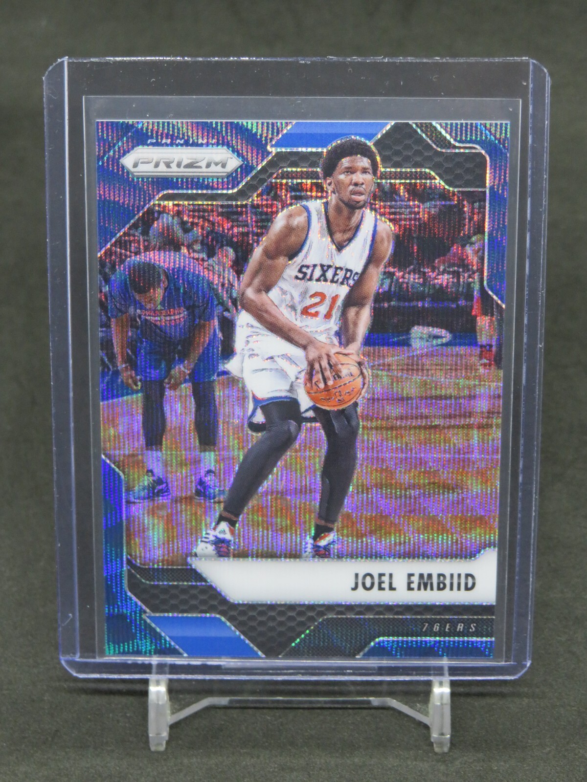2016-17 PANINI PRIZM JOEL EMBIID BLUE WAVE /99 PHILADELPHIA 76ERS RI