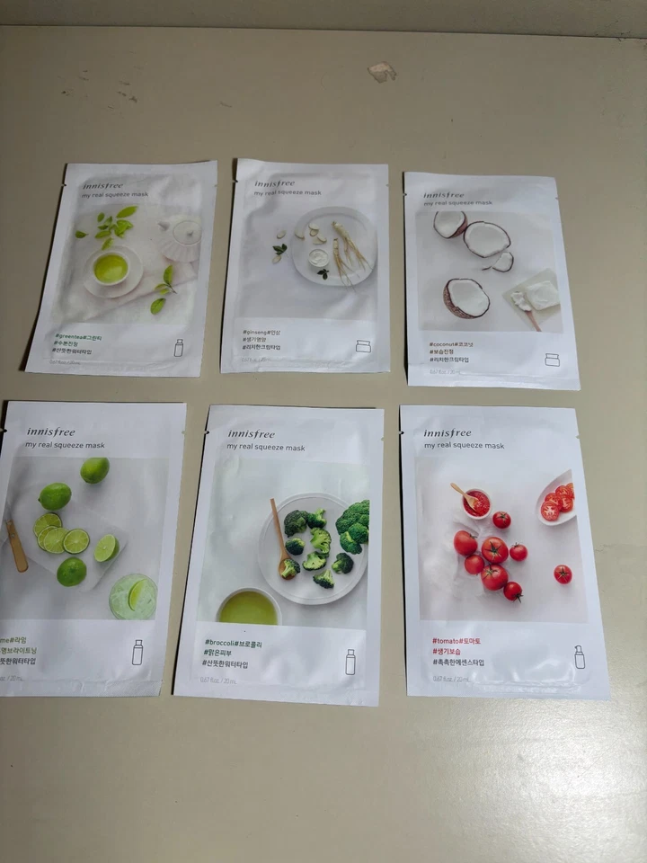 INNISFREE My Real Squeeze Energy Mask 20 ml Cantidad 6 Surtido NUEVO Foto 1 de 1