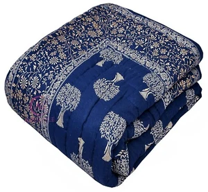 Handmade Cotton Jaipuri Razai for Double Bed Winter Quilt kantha King Size - Picture 1 of 6