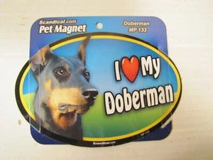 I Love My Doberman Laminated Car Pet Magnet 4" x 6" Scandical - Picture 1 of 1