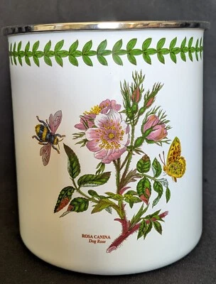 Portmeirion BOTANIC GARDEN Dog Rose Metal Storage Container 5" x 5" - Image 1 of 4