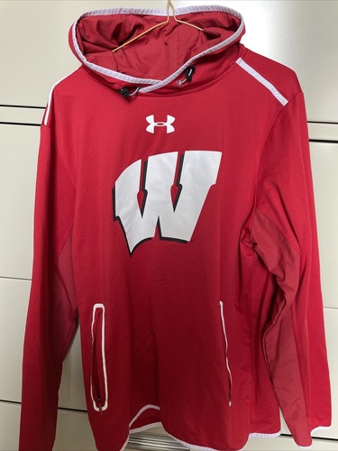 VETEMENTS Felpa con cappuccio Under Armour Wisconsin Badgers rossa da uomo vestibilità media ampia NCAA