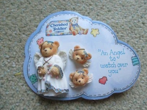 Enesco Cherished Teddies ANGEL PIN /EARRINGS SET 176273 Priscilla Hillman 1996 - Picture 1 of 3