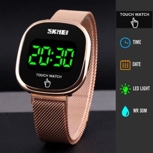 SKMEI Womens Ladies LED Date Waterproof Stainless Steel Hand Touch Wrist Watch - Picture 1 of 15