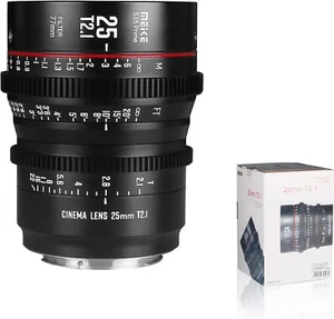 Meike 25mm T2.1 S35 Manual Focus Wide Angle Prime Cinema Lens for Canon EF/PL  - Picture 1 of 11