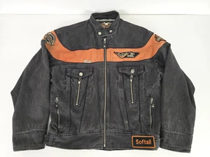Harley Davidson denim jacket vintage men’s size L - Picture 1 of 10