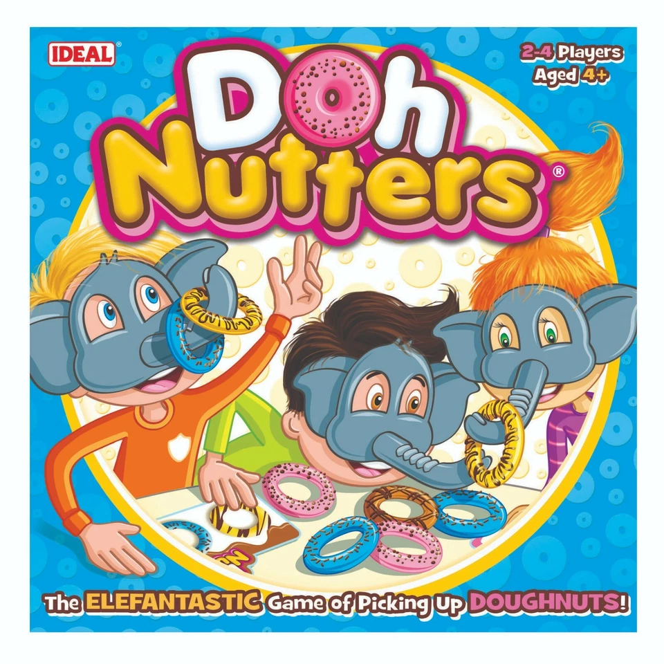 Doh Nutters Game by IDEAL - Elephant Mask Donut-Grab Game, Fun Family Party Toy - Image 1 of 4