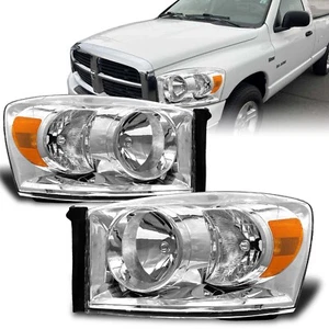 Faro para Dodge Ram 1500 2500 3500 2006 2007 2008 2009 faro cromado 2 piezas - Imagen 1 de 9