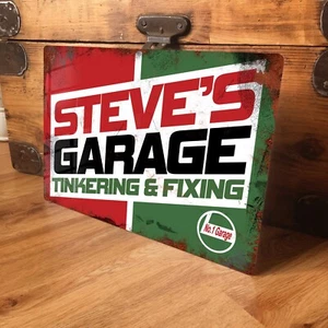 Personalisiertes Garagenschild Retro Tür Wandschild Vintage Öldose Geschenk - 200x305mm - Bild 1 von 7