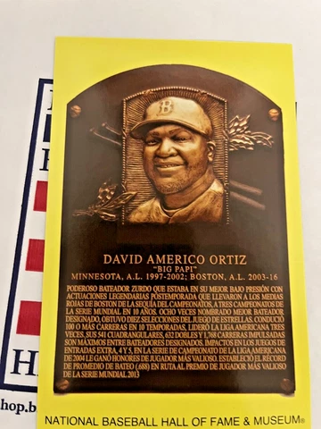2022 David Ortiz SPANISH MLB Baseball HOF Plaque Postcard Cover
