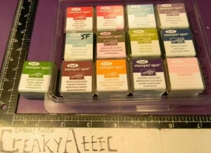 STAMPIN UP CRAFT 13 INK PAD SPOTS SMALL MIXED VINTAGE COLORS STAMPS CREAKYATTIC - Picture 1 of 1