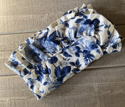 Funda de Almohada Waverly Jacobea Azul Floral Borde Volantes Euro Foto 1 de 4