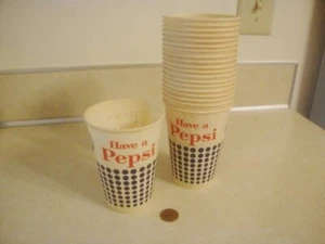 Papel de cera publicitario promocional vintage 10 oz PEPSI BLUE DOT tazas desechables x20! - Imagen 1 de 5