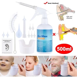 Removedor de cera de oído limpiador de riego limpieza lavadora botella jeringa kit - Imagen 1 de 16