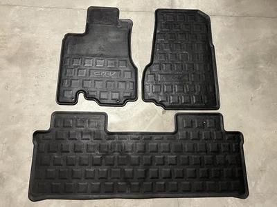 Alfombrillas de goma negras para todo tipo de clima Honda CRV CR-V 02-06 OEM Foto 1 de 4