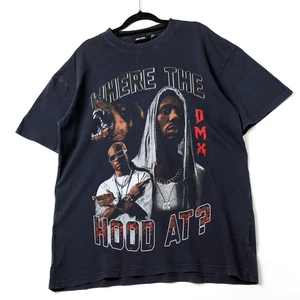 DMX Where The Hood At Graphic VTG Washed Black Size S Oversized 2022 - Picture 1 of 10