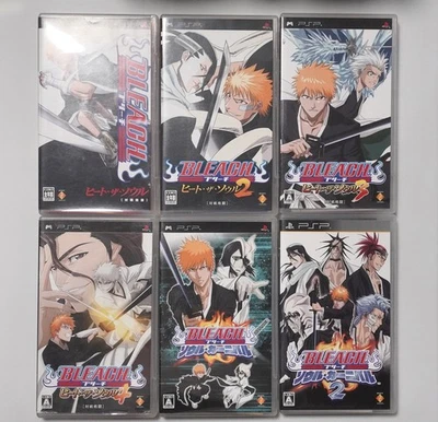 PSP Bleach Heat the Soul 1 2 3 4 + Soul Carniva 1 2 JP Playstation Portable game - Image 1 of 4