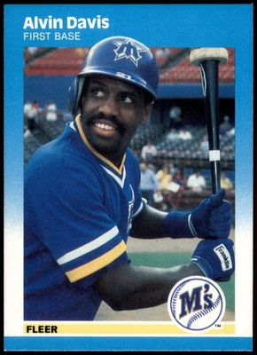 Alvin Davis Seattle Mariners 1987 Fleer #584 Baseball Card First Base - Image 1 of 2