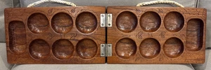 Holz klappbar Mancala Spielbrett Blatt Blätter Dekoration aufklappbar Reise - Bild 1 von 7
