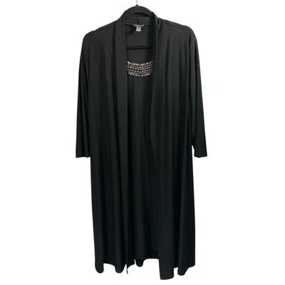 Vestido midi en capas HAANI talla grande 2X cárdigan adjunto joyas crucero formal  Foto 1 de 4