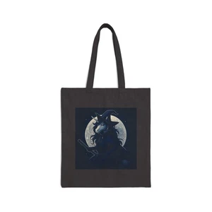 Hexe Einhorn Tragetasche, magische Canvas Tragetasche, Fantasy Schultertasche, - Bild 1 von 9