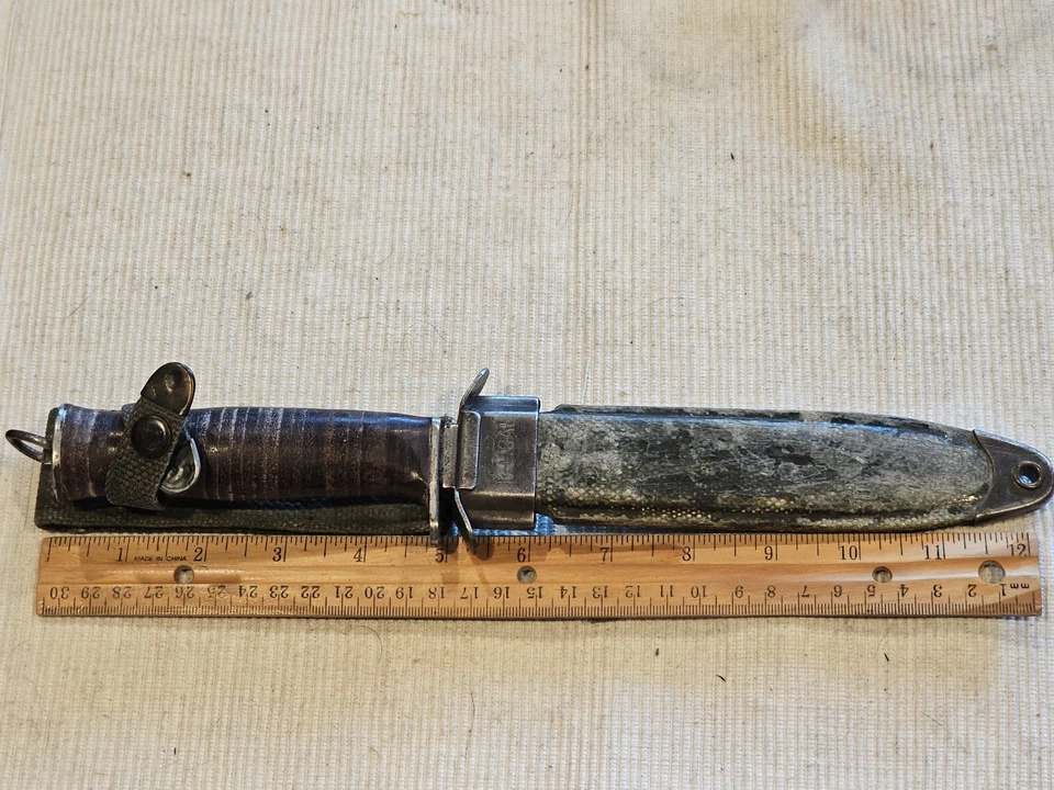 Cuchillo de combate M-3 del ejército de Estados Unidos de la Segunda Guerra Mundial / Funda K-M8A1 L@@K!!! Foto 1 de 4