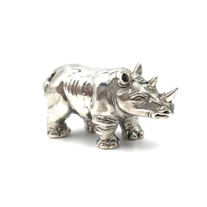 925 Sterling Silber Miniaturfigur Nashorn 3.7cm Rhinozeros Tier Figur 20 Gramm - Bild 1 von 10