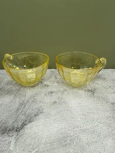 Vintage Federal Gelb Depression Glas Tassen 2er Set - Bild 1 von 3