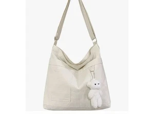 Economical Cotton Canvas Tote Bag,Women Hobo Shoulder Bag Crossbody Handbag - Picture 1 of 3