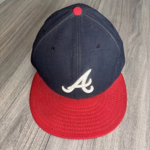 NEW ERA Atlanta Braves Authentic Collection 59FIFTY Fitted Navy Hat Cap 7 3/8 - Picture 1 of 6