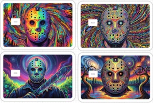 Jason Voorhees psychedelischer Geldautomat Debit Kredit Aufkleber Skin Halloween Horror 13. - Bild 1 von 7