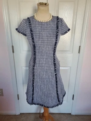 Vestido de tweed azul marino sin mangas Eliza J para mujer (talla 4) Foto 1 de 4