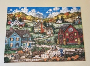 1000 piece Bonnie White Art Puzzle THE PUMPKIN PICKERS Heartland MasterPieces - Picture 1 of 8