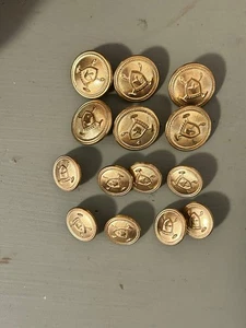 Polo Ralph Lauren gold metal shield mallets blazer replacement button set 14 - Picture 1 of 2