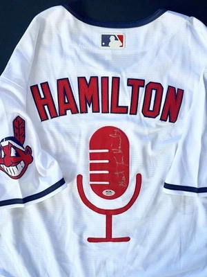 Tom Hamilton Signed Autographed Cleveland Indians Jersey Guardians Psa/Dna Coa - Image 1 of 4