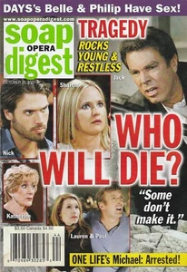 Soap Opera Digest Oct 30, 2007 PETER BERGMAN-HEATHER TOM-LESLEY ANNE DOWN-AMBYR - Imagen 1 de 5