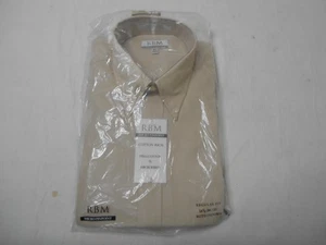 RBM Long Sleeve Micro Pinpoint Shirt ~ Sz 16-1/2, 32-33~ Cotton Blend ~ Tan NWT! - Picture 1 of 5
