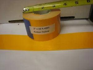 3M MARCA # 4081 ROLLO ÁMBAR ORO AMARILLO CINTA REFLECTANTE 2" x 25' CORTE PERSONALIZADO - Imagen 1 de 6