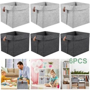 6Pcs Storage Cubes Felt Fabric Cube Storage Bins 9 x 9 x 10inch¤ - Picture 1 of 18