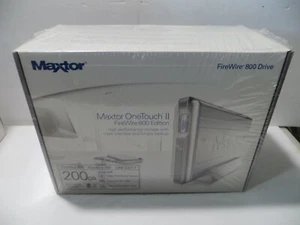 NEW Maxtor One Touch II External Hard Drive 200GB 7200RPM 8MB Cache FireWire - Picture 1 of 4