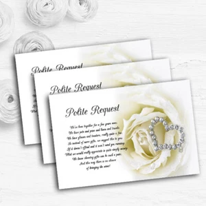 Personalisiertes Herz cremefarben elfenbeinfarben Rose Hochzeitsgeschenk Geldwunsch Gedichtkarten - Bild 1 von 1